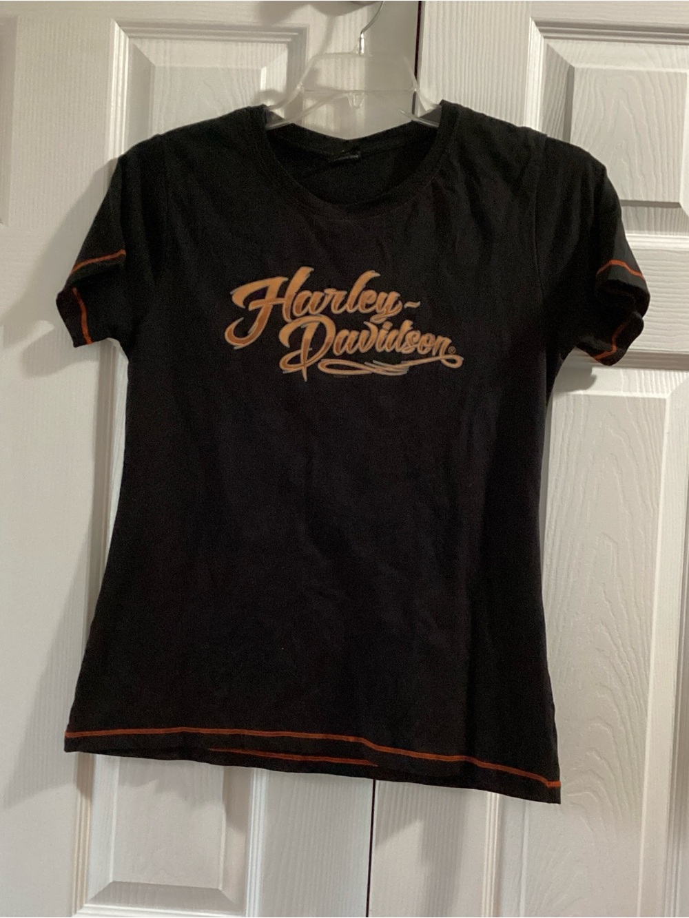 Harley-Davidson Black Tee with Orange Script Logo